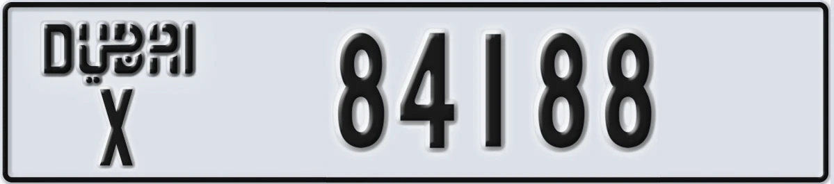 UAE License Plate Dubai X 84188