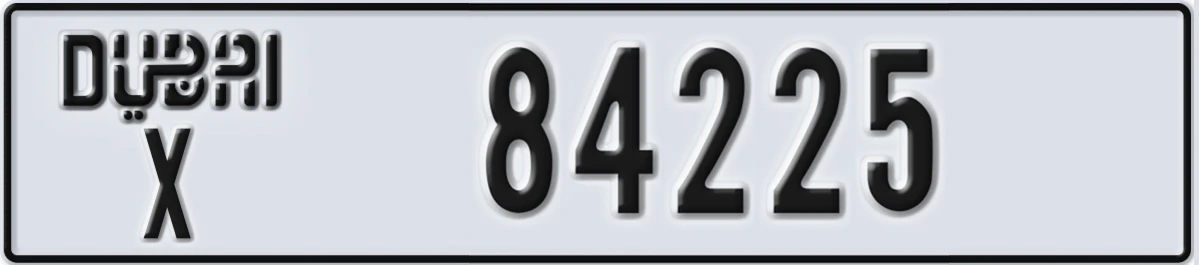 UAE License Plate Dubai X 84225