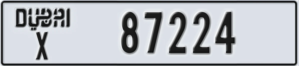 UAE License Plate Dubai X 87224