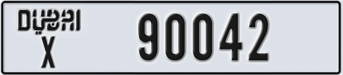 UAE License Plate Dubai X 90042