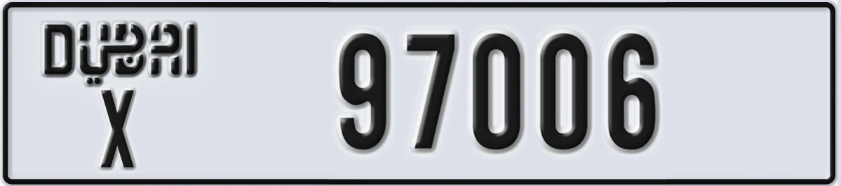 UAE License Plate Dubai X 97006