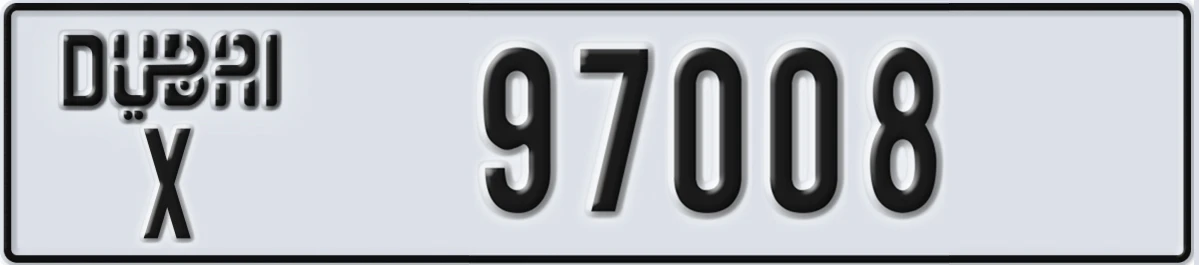 UAE License Plate Dubai X 97008