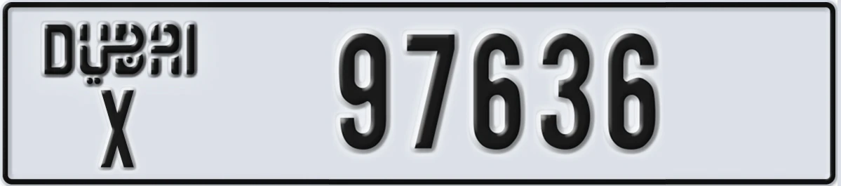 UAE License Plate Dubai X 97636