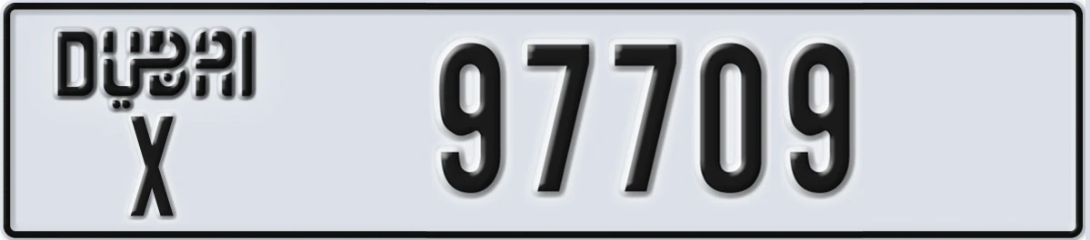 UAE License Plate Dubai X 97709