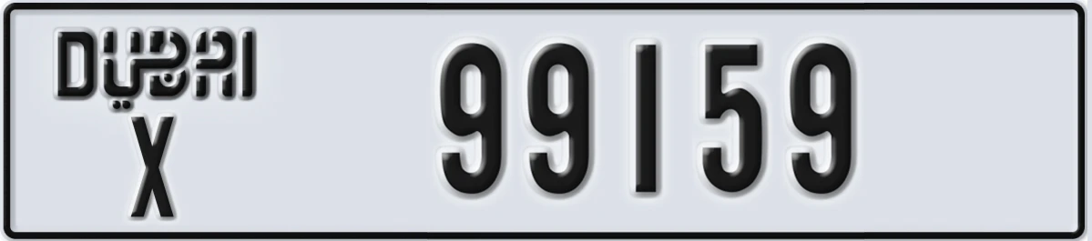 UAE License Plate Dubai X 99159
