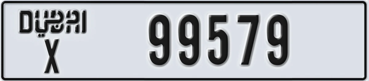 UAE License Plate Dubai X 99579