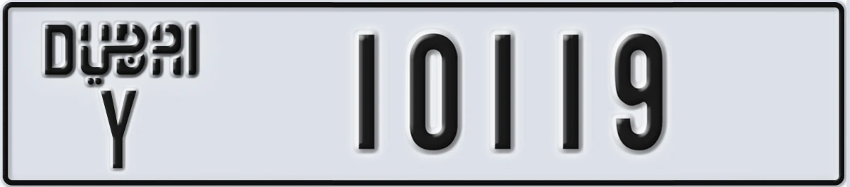 UAE License Plate Dubai Y 10119