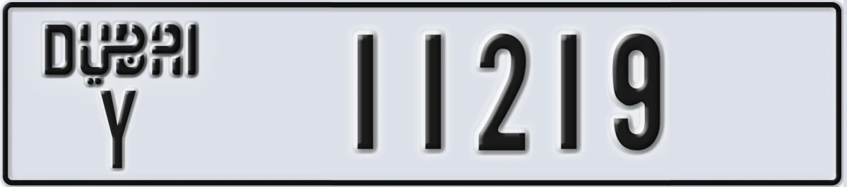 UAE License Plate Dubai Y 11219