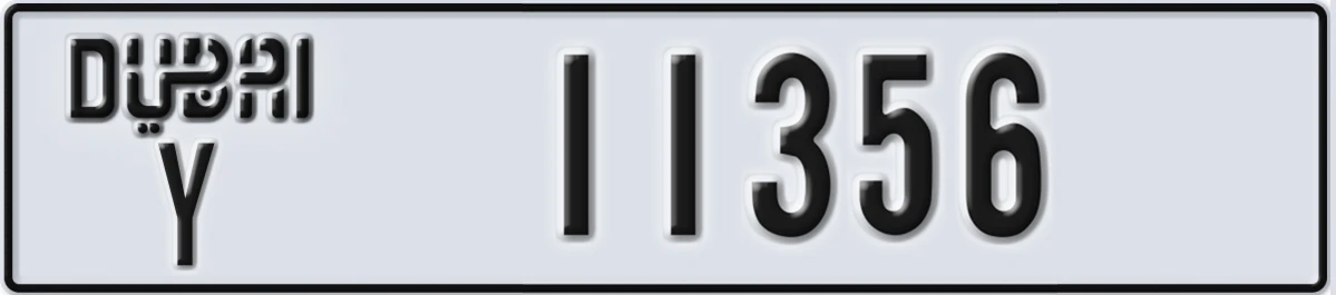 UAE License Plate Dubai Y 11356