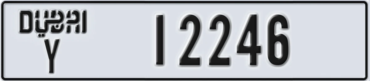 UAE License Plate Dubai Y 12246