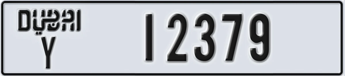 UAE License Plate Dubai Y 12379