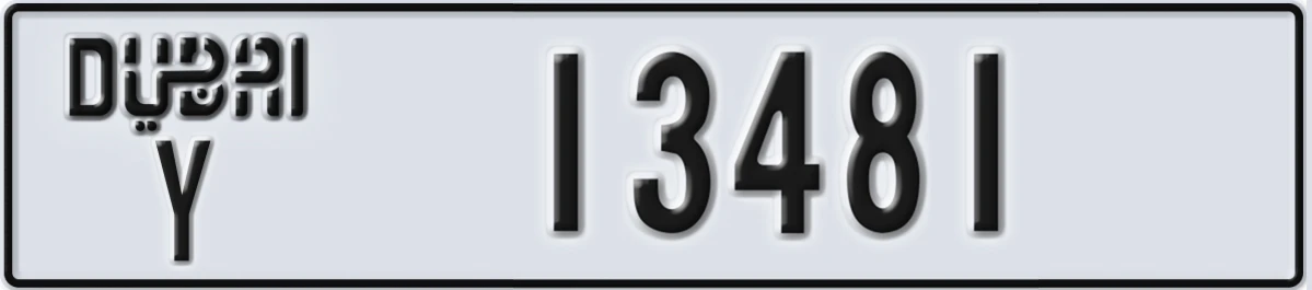 UAE License Plate Dubai Y 13481