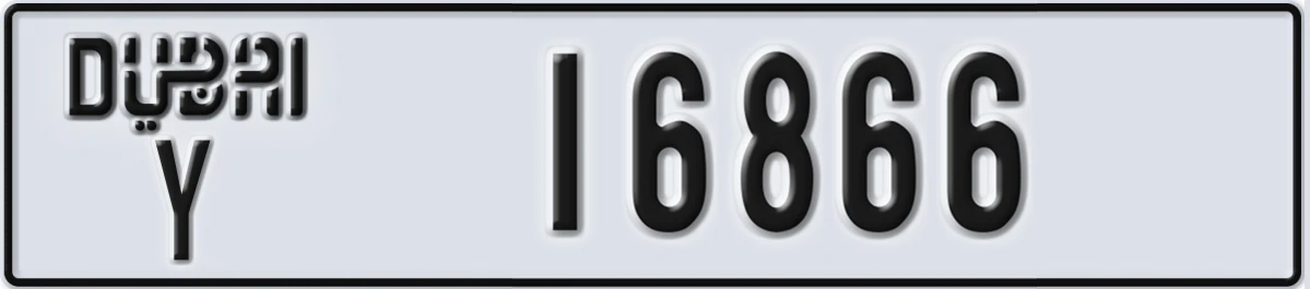 UAE License Plate Dubai Y 16866