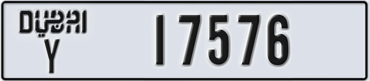 UAE License Plate Dubai Y 17576