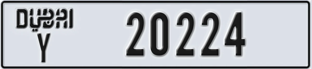 UAE License Plate Dubai Y 20224