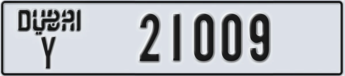 UAE License Plate Dubai Y 21009