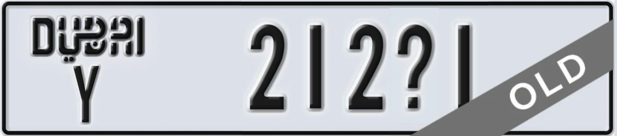 UAE License Plate Dubai Y 212@1