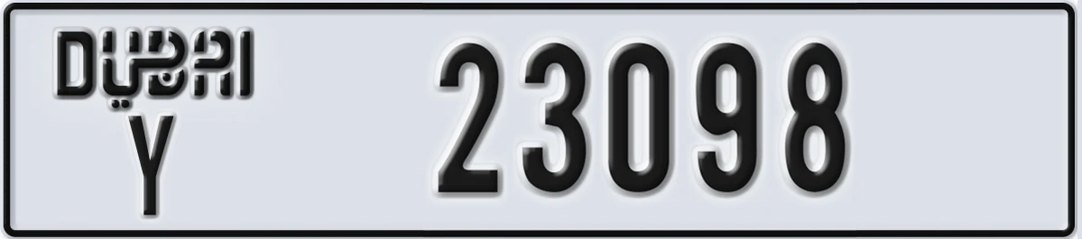 UAE License Plate Dubai Y 23098