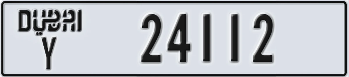UAE License Plate Dubai Y 24112