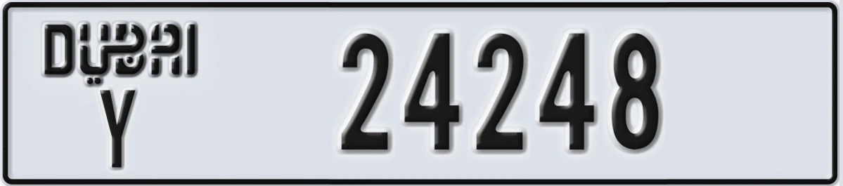 UAE License Plate Dubai Y 24248
