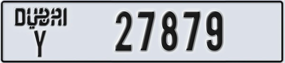 UAE License Plate Dubai Y 27879