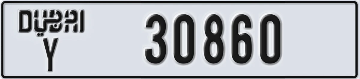UAE License Plate Dubai Y 30860
