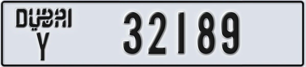 UAE License Plate Dubai Y 32189