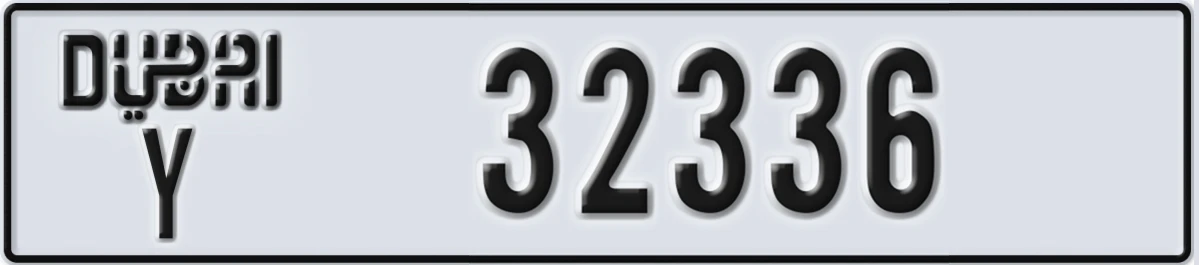 UAE License Plate Dubai Y 32336