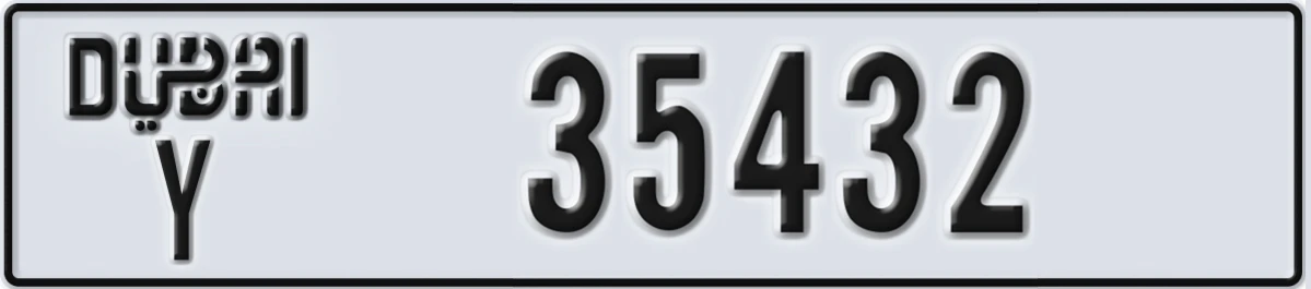 UAE License Plate Dubai Y 35432
