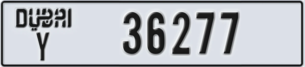 UAE License Plate Dubai Y 36277