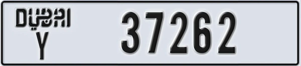 UAE License Plate Dubai Y 37262