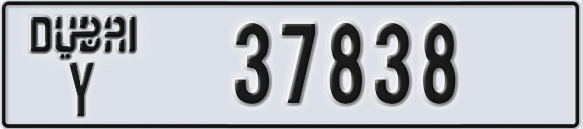 UAE License Plate Dubai Y 37838