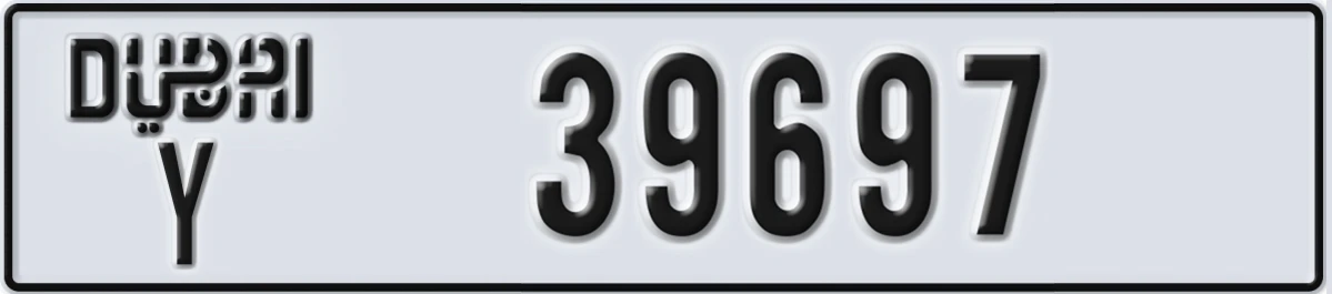 UAE License Plate Dubai Y 39697