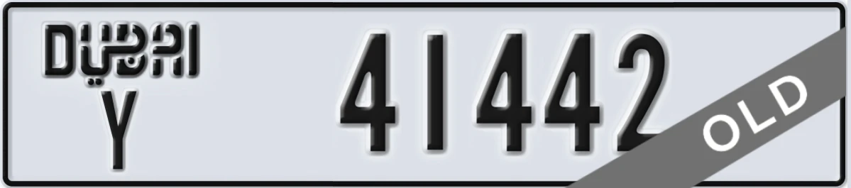 UAE License Plate Dubai Y 41442