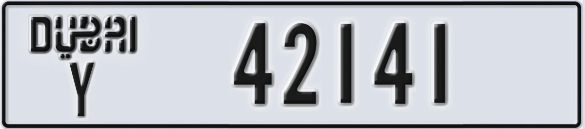 UAE License Plate Dubai Y 42141