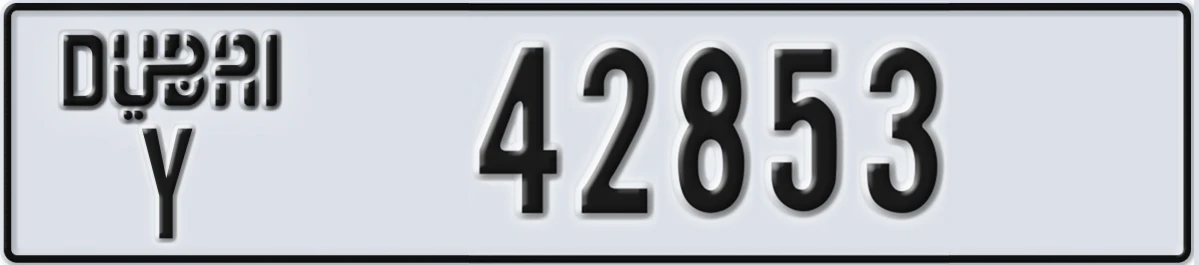 UAE License Plate Dubai Y 42853