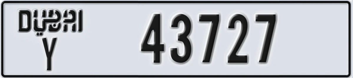 UAE License Plate Dubai Y 43727