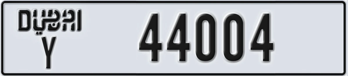 UAE License Plate Dubai Y 44004