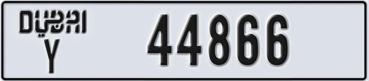UAE License Plate Dubai Y 44866