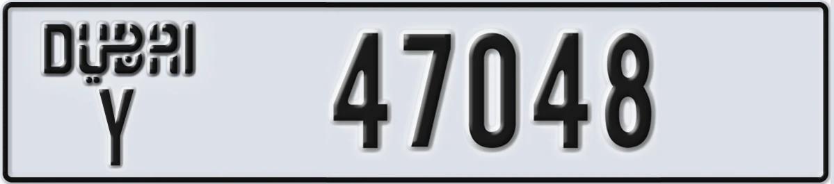 UAE License Plate Dubai Y 47048