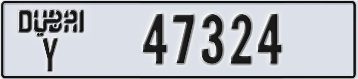 UAE License Plate Dubai Y 47324