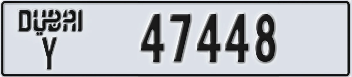 UAE License Plate Dubai Y 47448