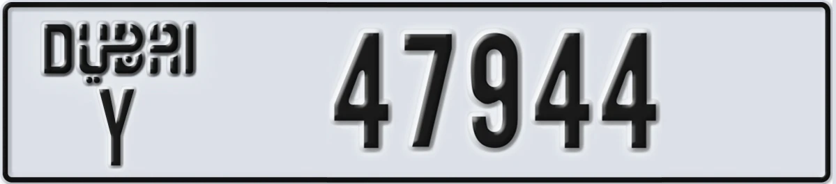 UAE License Plate Dubai Y 47944