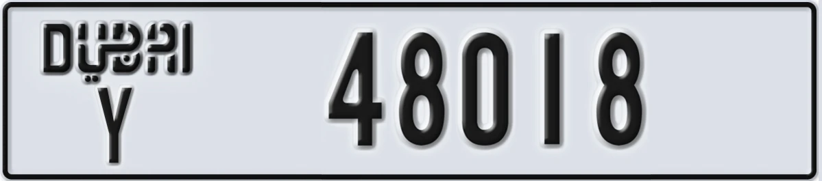 UAE License Plate Dubai Y 48018
