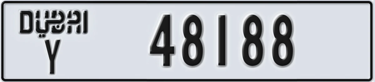 UAE License Plate Dubai Y 48188