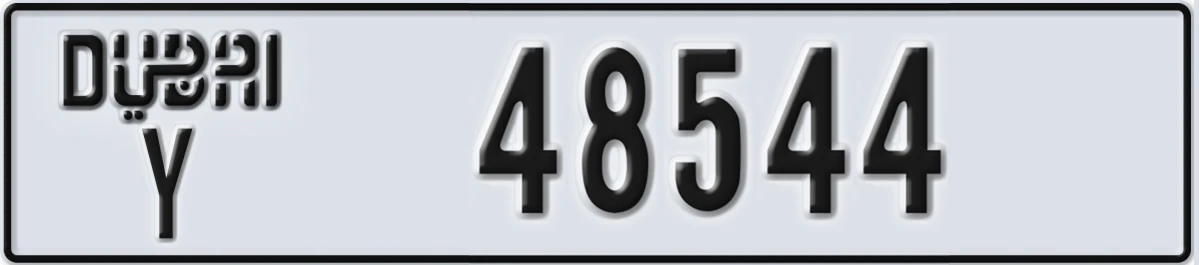 UAE License Plate Dubai Y 48544