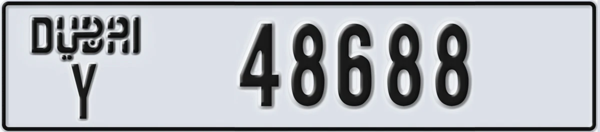 UAE License Plate Dubai Y 48688