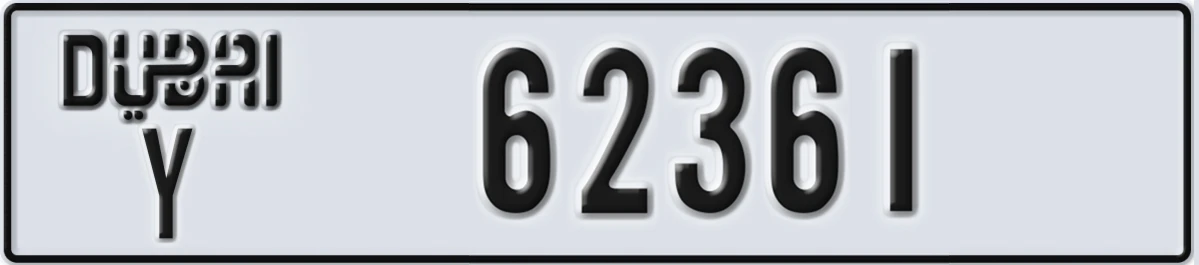 UAE License Plate Dubai Y 62361