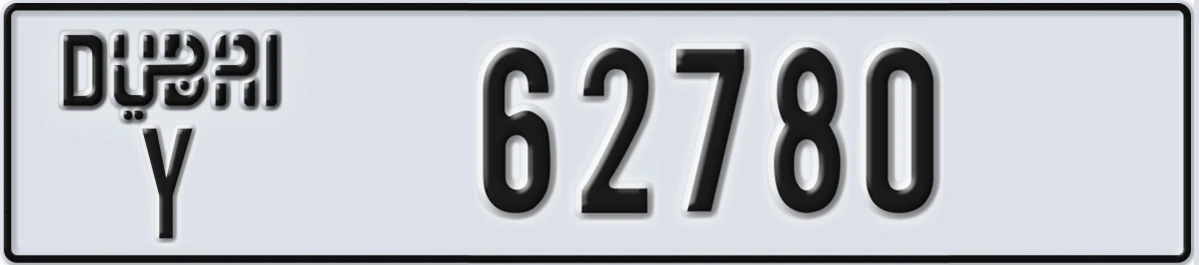 UAE License Plate Dubai Y 62780