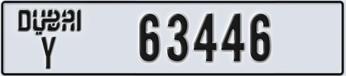 UAE License Plate Dubai Y 63446